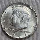1964 P Kennedy Silver Half Dollar. Estimated Almost Uncirculated 58. A0851.