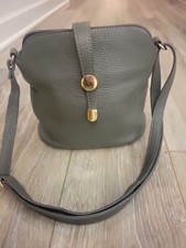 Sofia Cardoni Italian Shoulder Bag Pebbled Leather, Green Gold Buckle