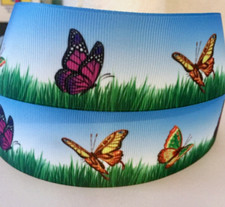 GROSGRAIN RIBBON 5/8", 7/8", 1.5" 3" Butterflies Butterfly Printed