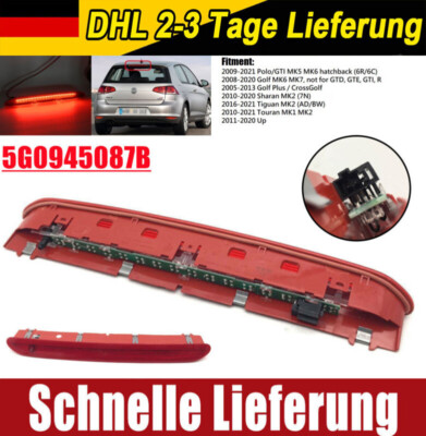 LED Bremslicht für VW Golf 7 6 Plus Polo 6R dritte Bremsleuchte Düse Rücklicht