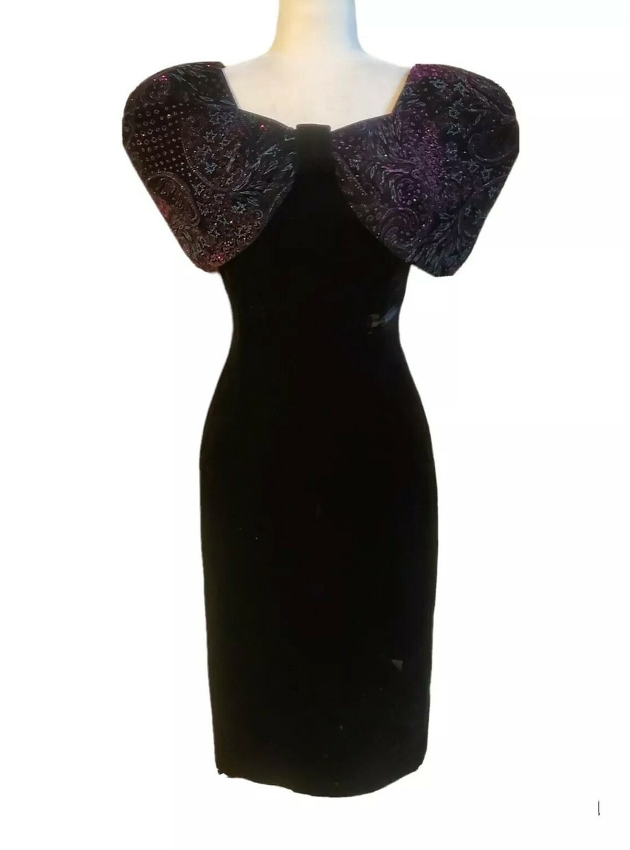 blue dress for baby girl Black Rhinestone Neckline Velvet Maxi Dress