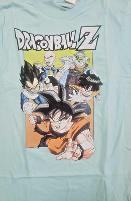 Men's Dragon Ball Z DBZ Goku Gohan Vegeta T Shirt Turquoise Tee