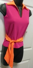 Spandex Dance unisex pullover shirt Cerise Orange Sash included Mens child