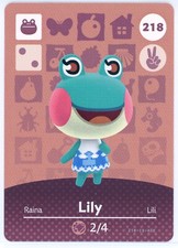 Lily 218 - Amiibo Card - Animal Crossing Series 3 - Authentic Nintendo Genuine