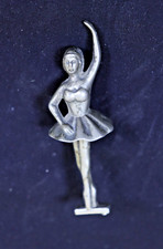 Vintage Ballerina Dancer Metal Statue, Rare Dancing Figurine, Silver Tone, 11 cm