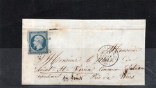 DEVANT DE LETTRE AVEC TIMBRE N° 10  ANNEE 1852