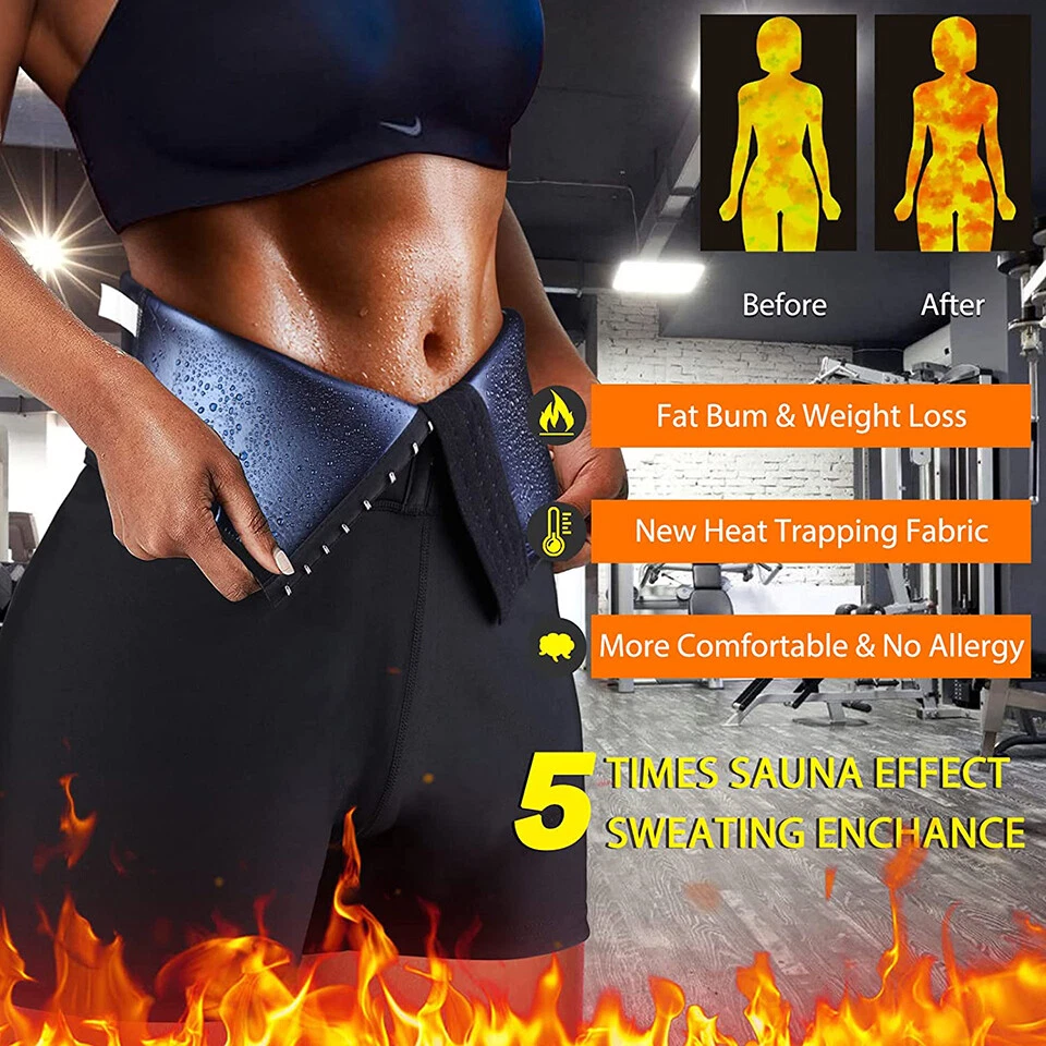 Sauna Shorts for Women Neoprene Pants Sweat Waist Trainer Body Shaper Sportswear - Image 3 of 4