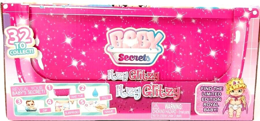 BABY SECRETS ITZY GLITZY BLIND SURPRISE PACK Mystery Baby Doll Bathtub  SERIES