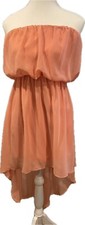 Windsor Peach High Low Flowy Halter Dress