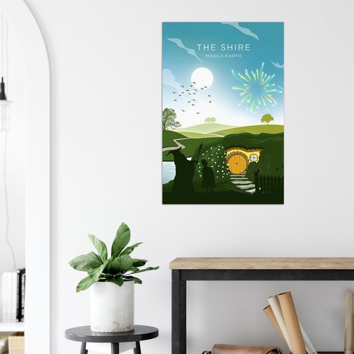 LOTR Poster - The Shire Middle Earth Travel Print, Wall Art, Vintage - Bild 2 von 8