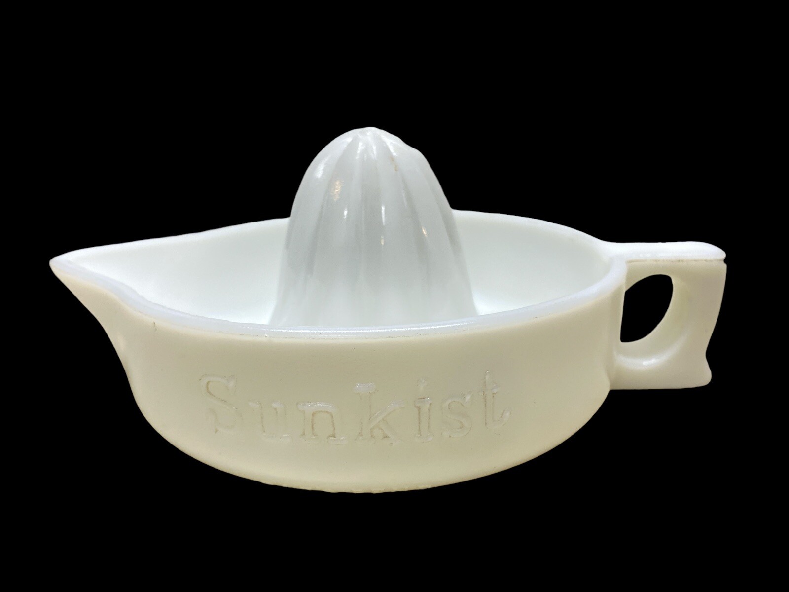 Vintage Sunkist Milk Glass Juicer MADE IN THE U.S.A Orange Lemon Juice Squeezer