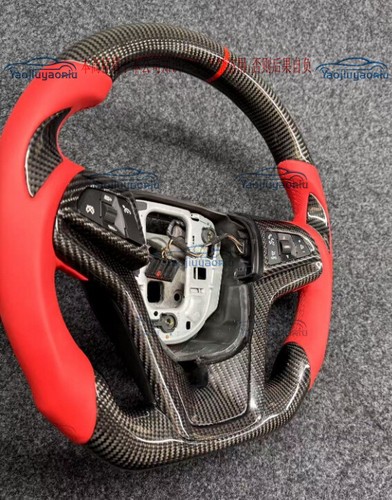Real Carbon Fiber NAPA Leather Steering Wheel For 2012-2015 Chevrolet Camaro ZL1 - Picture 2 of 4