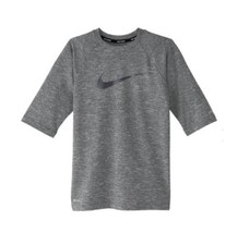 NIKE SWIM Boys' Hydro Swim Sun Rash Guard Top  GREY - Large  NWT