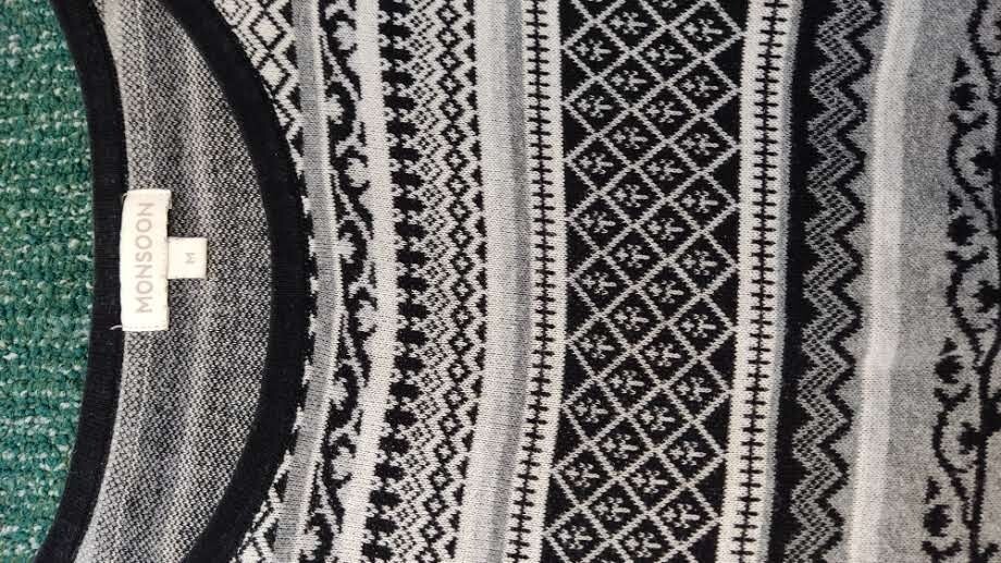 Monsoon jumper dress/tunic in black and grey CHARITY SALE