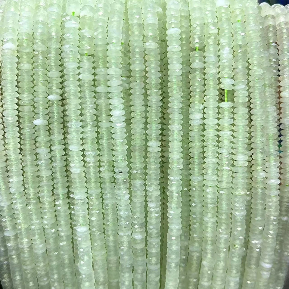 Cuentas espaciadoras de cuarzo rondelle planas de piedra natural facetada de 2x5 mm Foto 4 de 4