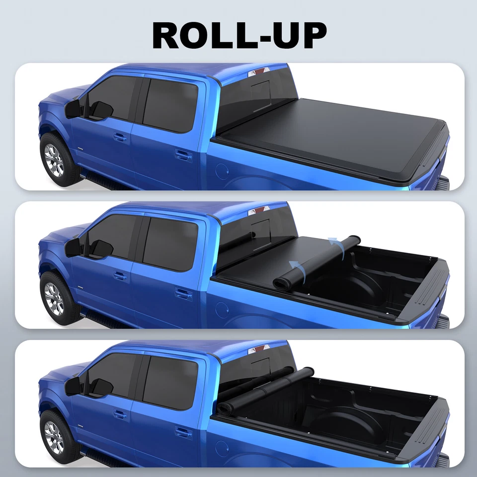 6.5FT Bed Truck Tonneau Cover For 1997-2004 Dodge Dakota Roll Up Waterproof Foto 3 de 4