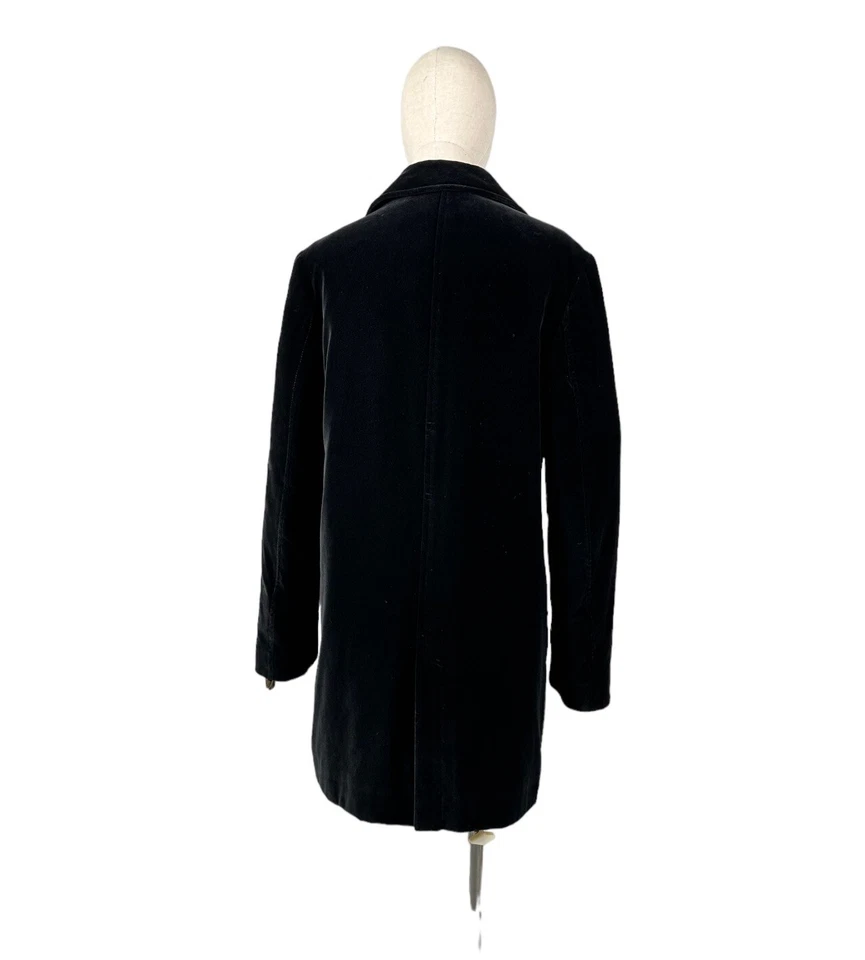 DOLCE & GABBANA Overcoat Corduroy Coat Women's Black Flowers Pattern Size 42 - Image 3 of 4