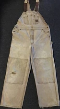 Vtg Carhartt Faded Distress Overalls 42 Grunge Trucker Biker 80s 90s Skate USA