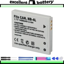NB-4L 1400mAh Battery For Canon Digital IXUS 30 40 50 55 60 65 70 75 80 IS