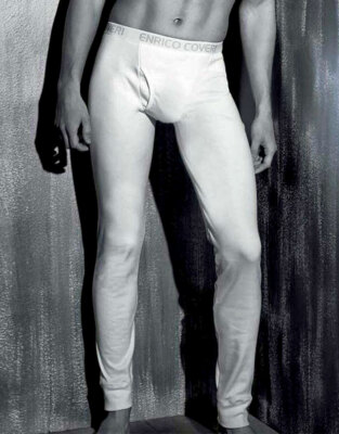 2 Men's Coveri Underwear With Long Leg Opening In Warm Brushed Cotton - EM1200