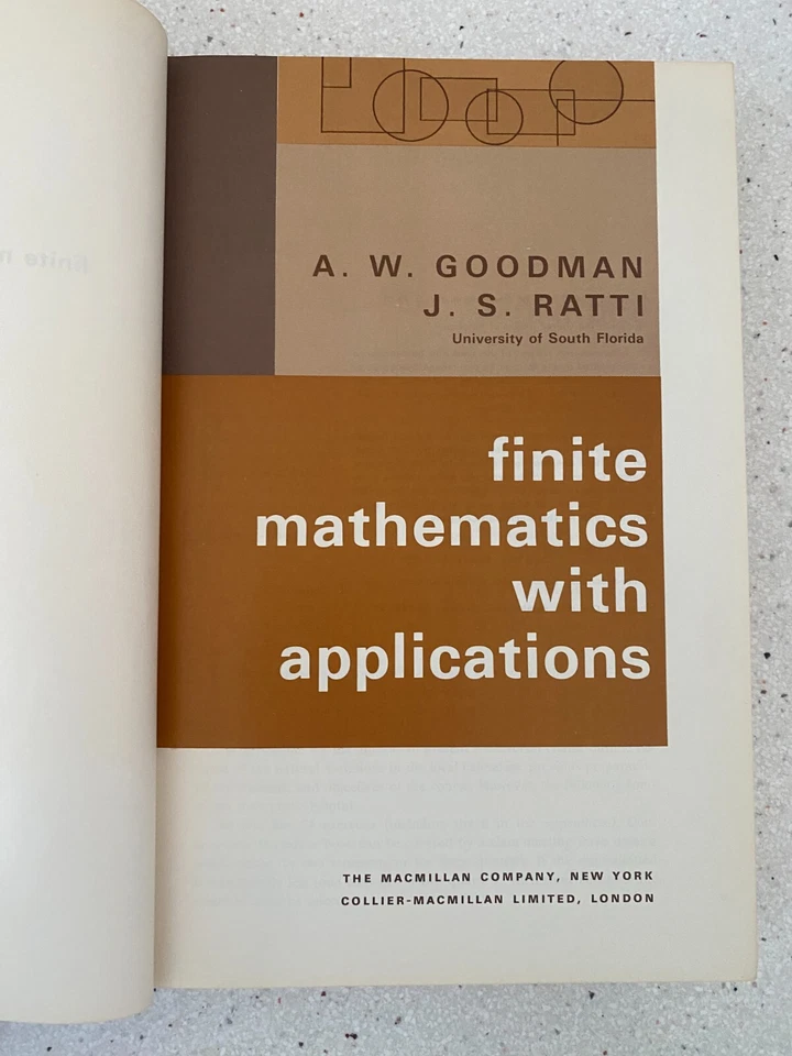 Vintage Book 1971 - Finite Mathematics with Applications A.W. Goodman J.S. Ratti - Image 3 of 4