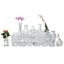 Glass Bud Vase Set of 20, Small Flower Vases, Glass Vases for Centerpieces, V...