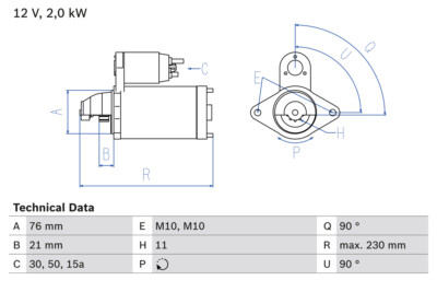 BOSCH 0 986 022 880 Starter für BMW