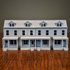 N-Scale Pennsylvania Row House 4 Unit Model Brick Ext. 1:160 Scale Building