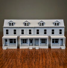 N-Scale Pennsylvania Row House  4 Unit Model Brick Ext. 1:160 Scale Building