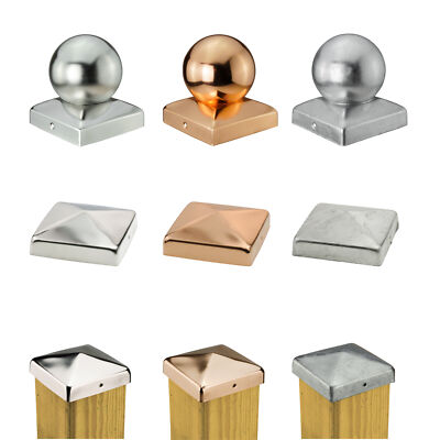 Pfostenkappen 7x7 9x9 10x10 12x12 Edelstahl verzinkt Kupfer Zaun Kappe Pyramide