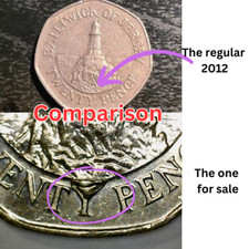 20p Coin Error  2012 Bailiwick Of Jersey Lighthouse  Die Bleed - Cud Error