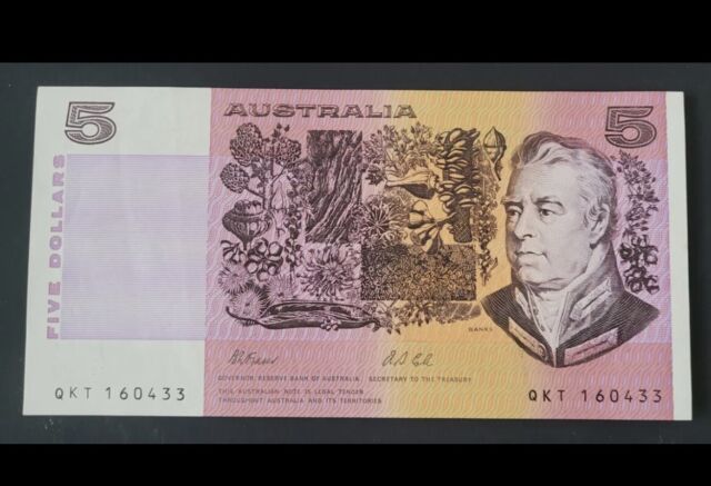 1991 Australia $5 FRASER / COLE Paper Banknote #QKT 160433