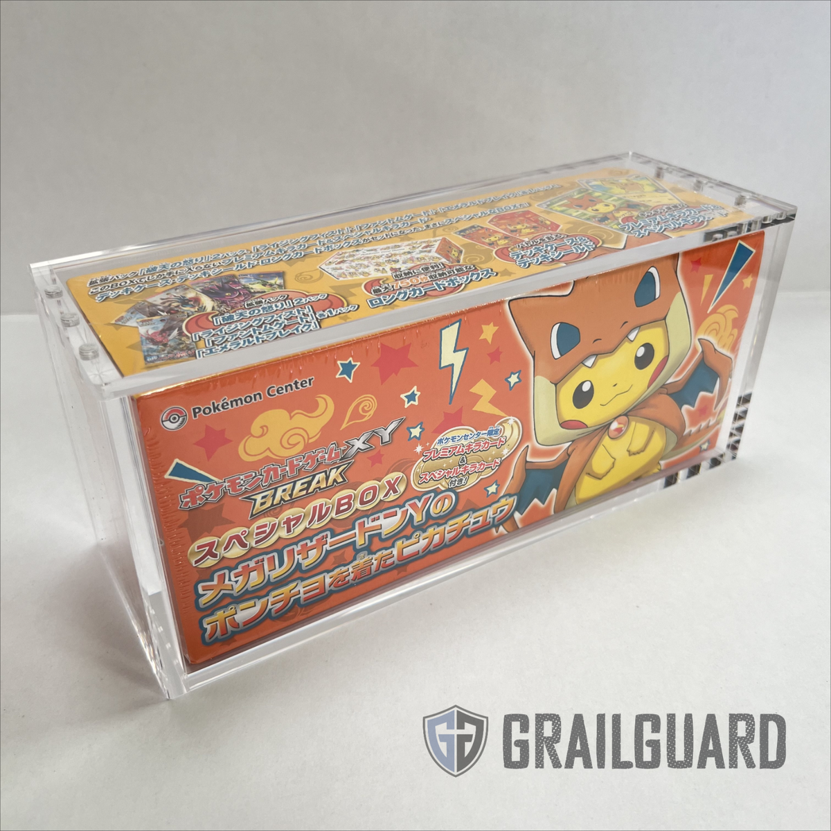 poncho pikachu booster box Pokemon Promo/Kanazawa Premium Acrylic Display Protector Case The Poncho Pikachu: Pokémon Center