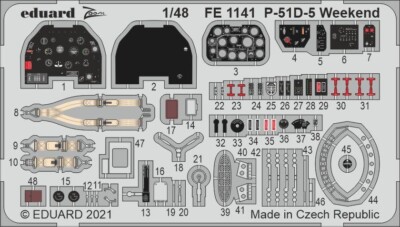 Eduard Zoom 1/48 P-51D-5 Weekend Photoetch Cockpit + Extra Details for Eduard