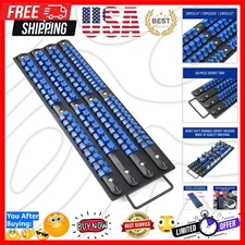 80-Piece Heavy Duty Socket Organizer in Blue - Ultimate Tool Storage Solution