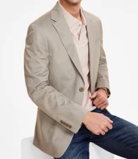 $295 NEW CALVIN KLEIN Mens Tan/Beige Soft Stretch Blazer Sport Coat Suit Jacket