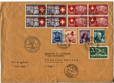 Switzerland Balloon Post Airmail Cover Zurich 1939 Postage Stamps 