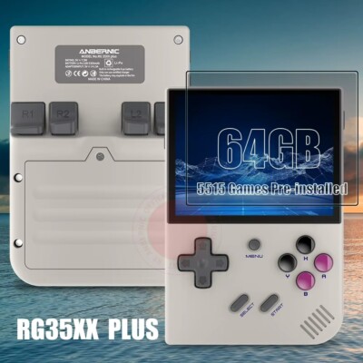 ANBERNIC RG35XX PLUS NEW OS Handheld-Spielkonsole - 64GB - Weiß
