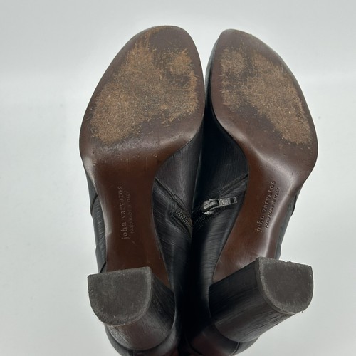 John Varvatos Block Heels Harness Boots F3013204 Sz 9.5 Moto Hand Made In Italy - Picture 9 of 10