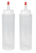 2 Soft Squeeze Wide Mouth Applicator Bottle  8 oz. With Yorker Cap