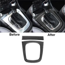 2Pcs Carbon Fiber Interior Gear Shift Panel Cover Trim For Audi Q3 2015-2018