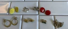 8 Pairs of Vintage Costume Jewelry Clip On Earrings Unique Crafts Art Deco Mod