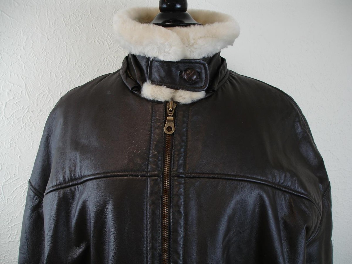 Men's L Wilsons Brown Leather B-3 Style Bomber Flight Jacket Men's L Wilsons Brown Leather B-3 Style Bomber Flight Jacket