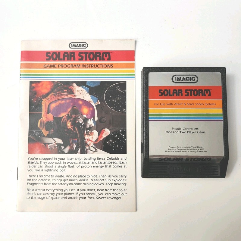 SOLAR STORM Atari 2600 (1983) W/ Manual - Tested & Working