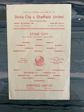 Stoke City v Sheffield United, 1965/66, Single Sheet Issue