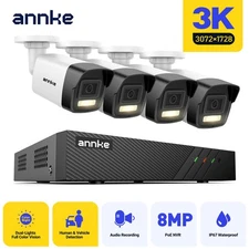 ANNKE 8CH 8MP NVR 5MP Audio AI Color Night POE Security IP Camera System Outdoor