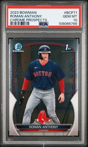 2023 Bowman Chrome Prospects ROMAN ANTHONY #BCP71 1st RC Red Sox PSA 10 GEM MINT