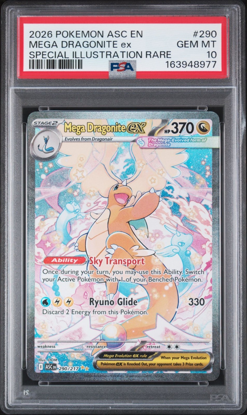2026 POKEMON ASCENDED HEROES SPECIAL ILLUSTRATION RARE MEGA DRAGONITE EX PSA 10