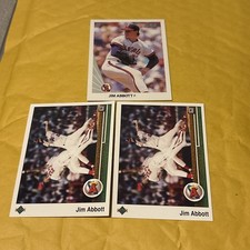 1989 Upper Deck - Jim Abbott #755 (RC) Plus Two Other RC. Three Total Cards