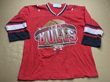 Vintage Chicago Bulls Team Rated Shirt Kids LARGE 14-16 Red Long Sleeve USA